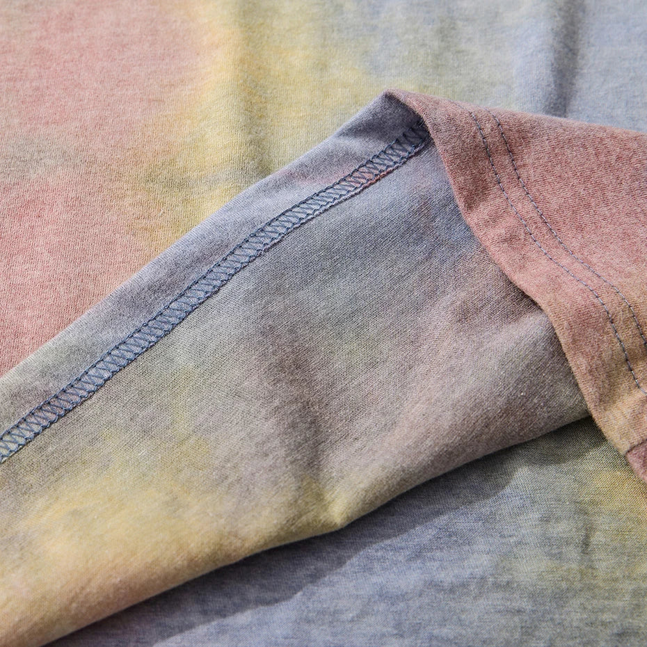 Vintage Oversized Long Sleeve T-shirts Streetwear Harajuku Hip Hop Tie Dye T Shirts Casual Loose Tee Tops Tshirts