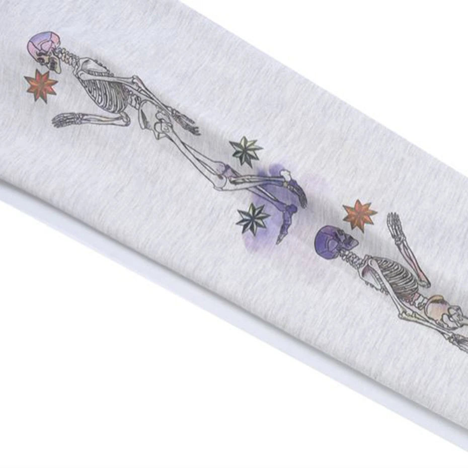 Men Retro Streetwear T Shirt Gods Graphic Hip Hop T-Shirt Cross Casual Tshirt Long Sleeve Cotton Tops Tees Unisex Hipster Beige