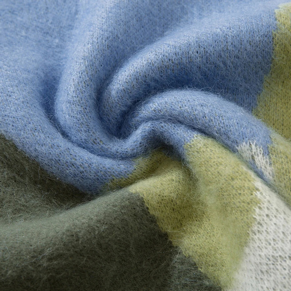 Cat Graphic Knitted Sweater Men Oversized Hip Hop Streetwear Pullover Sweaters Black Loose Casual Sweaters Jumper