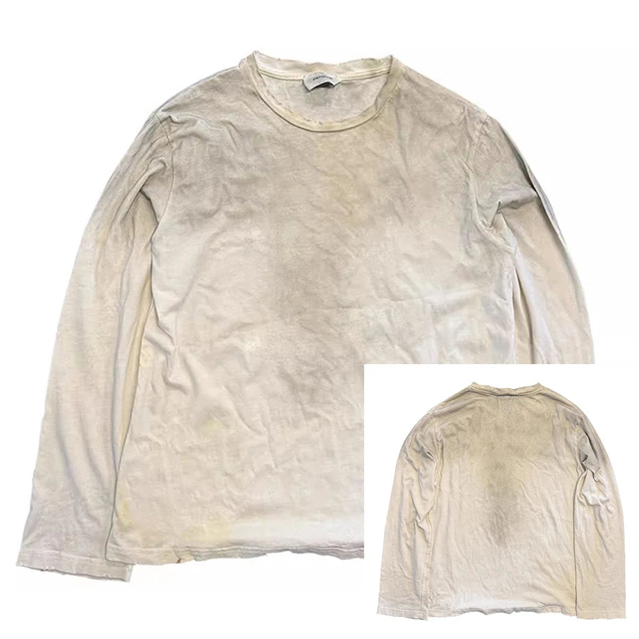 Vintage Oversized T-shirts Dark Gothic Loose Long Sleeve T Shirts Harajuku Streetwear Retro Tshirts Hip Hop Y2K Tee Tops