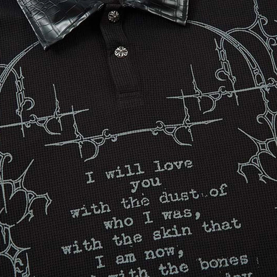 Vintage Oversized Graphic T Shirts Fake Two Piece Streetwear Harajuku Hip Hop T-shirts Casual Loose Long Sleeve Tshirts Tee Tops