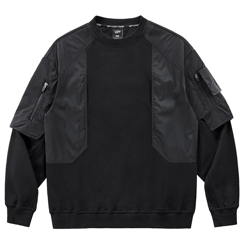 Darkwear Techwear Sweatshirt Hide Pocket Cargo Hoodie Men Streetwear Harajuku Hip Hop Y2K Hoodies Pullover Tracksuit Black