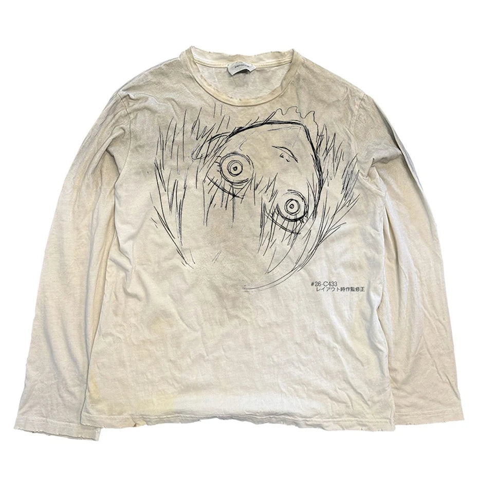 Anime Graphic Vintage T Shirts Y2K Harajuku Oversized Tee Tops Punk Gothic Tshirt Streetwear Hip Hop T-shirts Unisex