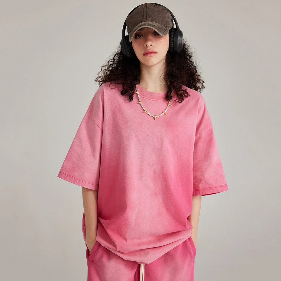 Streetwear Hip Hop Oversized T Shirts Summer Casual Loose Tee Tops Harajuku Vintage T-shirts Washed Retro Cotton Tshirts