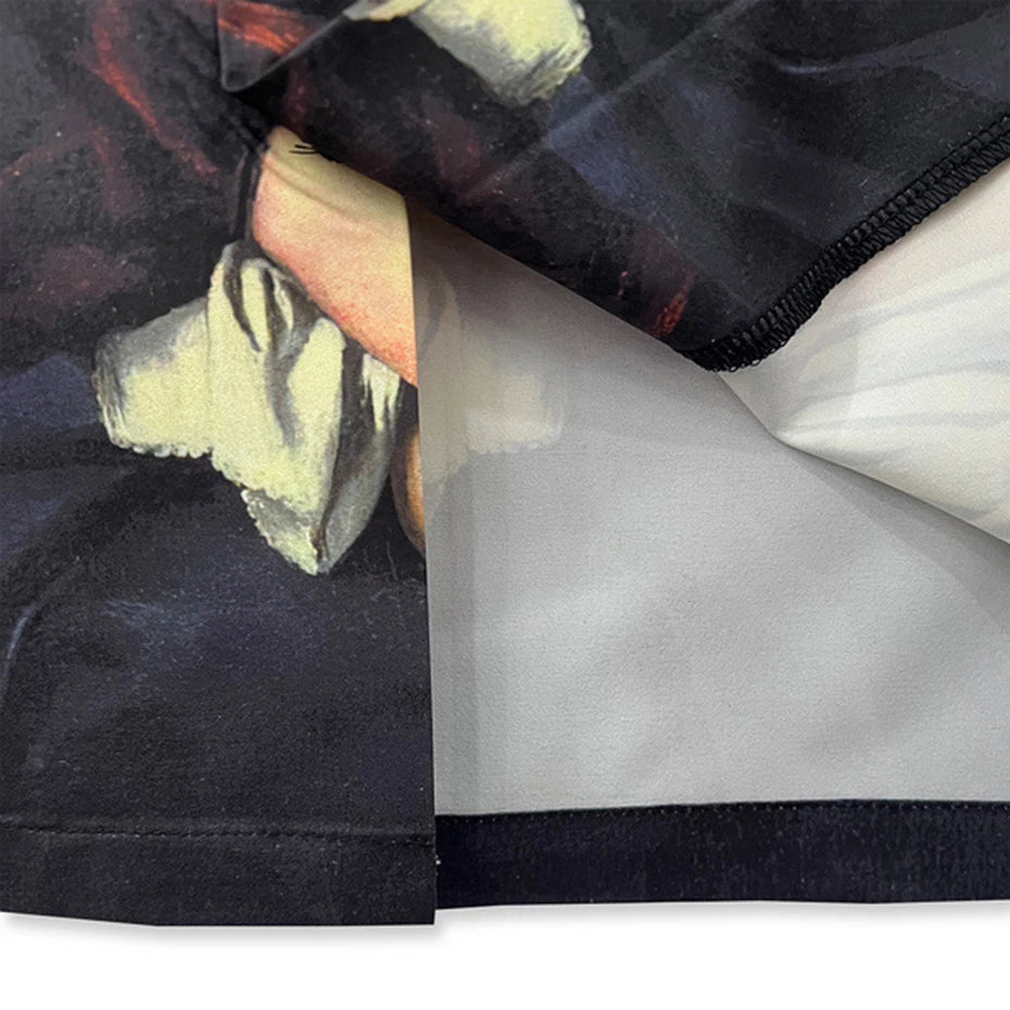 Oil Painting Maria Graphic Shirts Men Streetwear Harajuku Oversized Hip Hop Shirts Summer Loose Casual Shirts Button Up Blouse