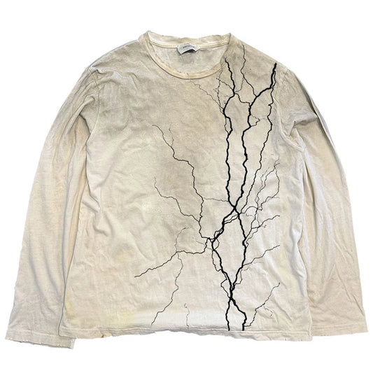 Vintage Oversized T-shirts Lightning Graphic Long Sleeve T Shirts Harajuku Loose Casual Tee Tops Unisex Retro Tshirts