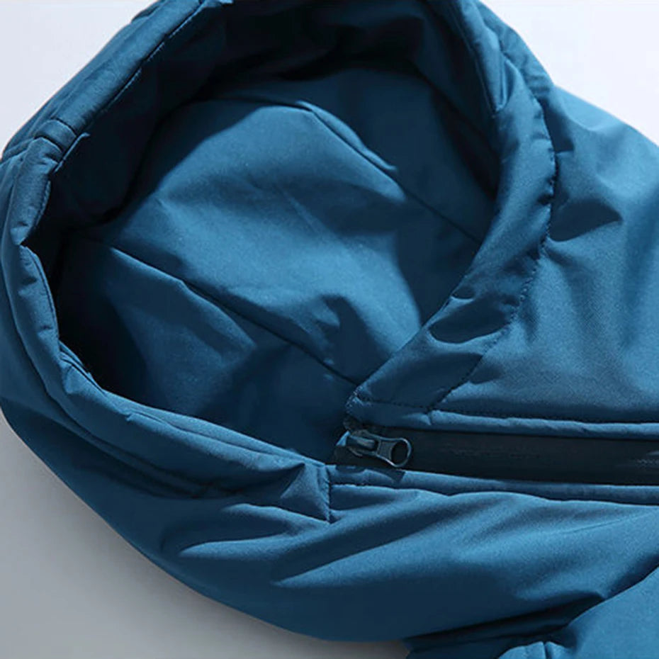 Winter Men Jackets Diagonal Zipper Hooded Parkas Thicken Warm Coat Black Loose Casual Padded Jacket Outwear for Male