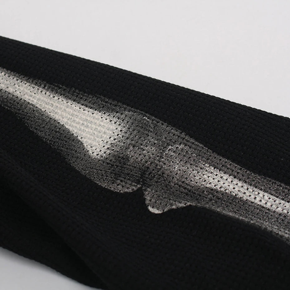 Skeleton Graphic T-shirts Men Streetwear Harajuku Hip Hop Oversized T Shirts Long Sleeve Tee Tops Black Beige