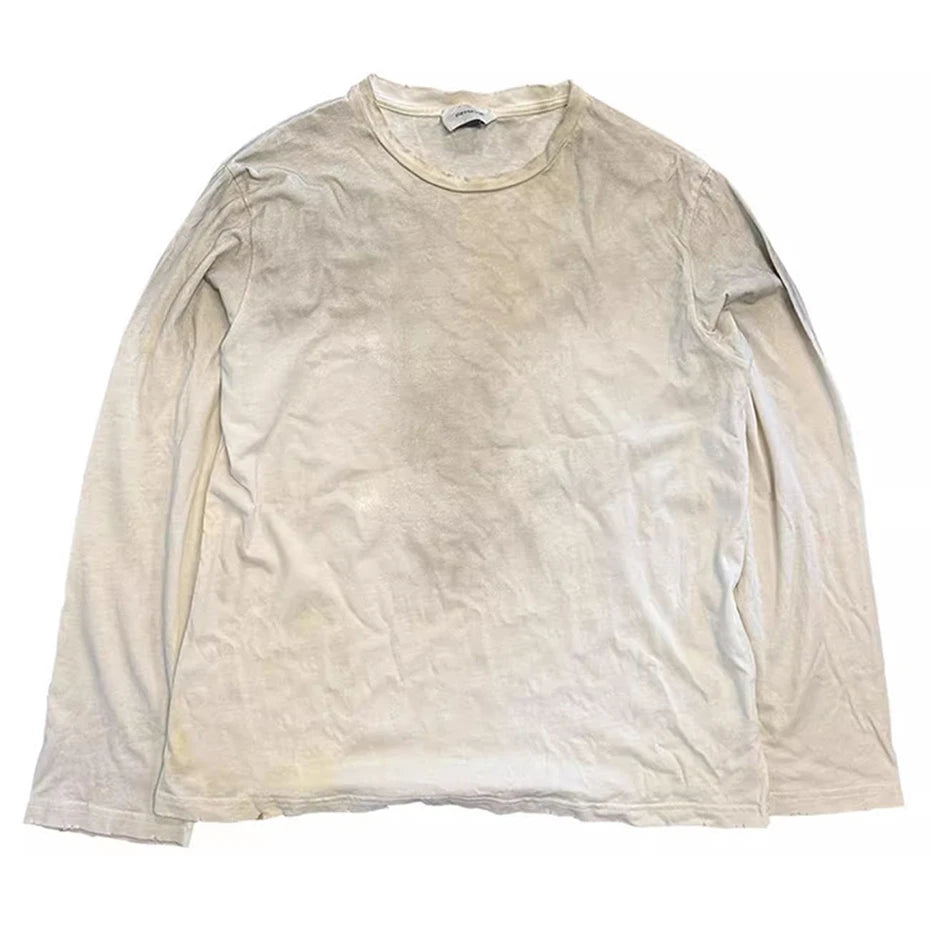 Hip Hop Men T-shirt Flower Graphic Vintage Long Sleeve Tshirts Gothic Punk Oversized Harajuku T Shirts Tee Tops