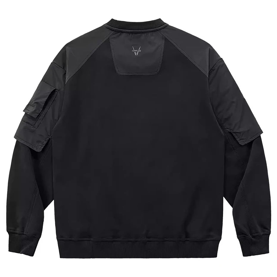 Darkwear Techwear Sweatshirt Hide Pocket Cargo Hoodie Men Streetwear Harajuku Hip Hop Y2K Hoodies Pullover Tracksuit Black