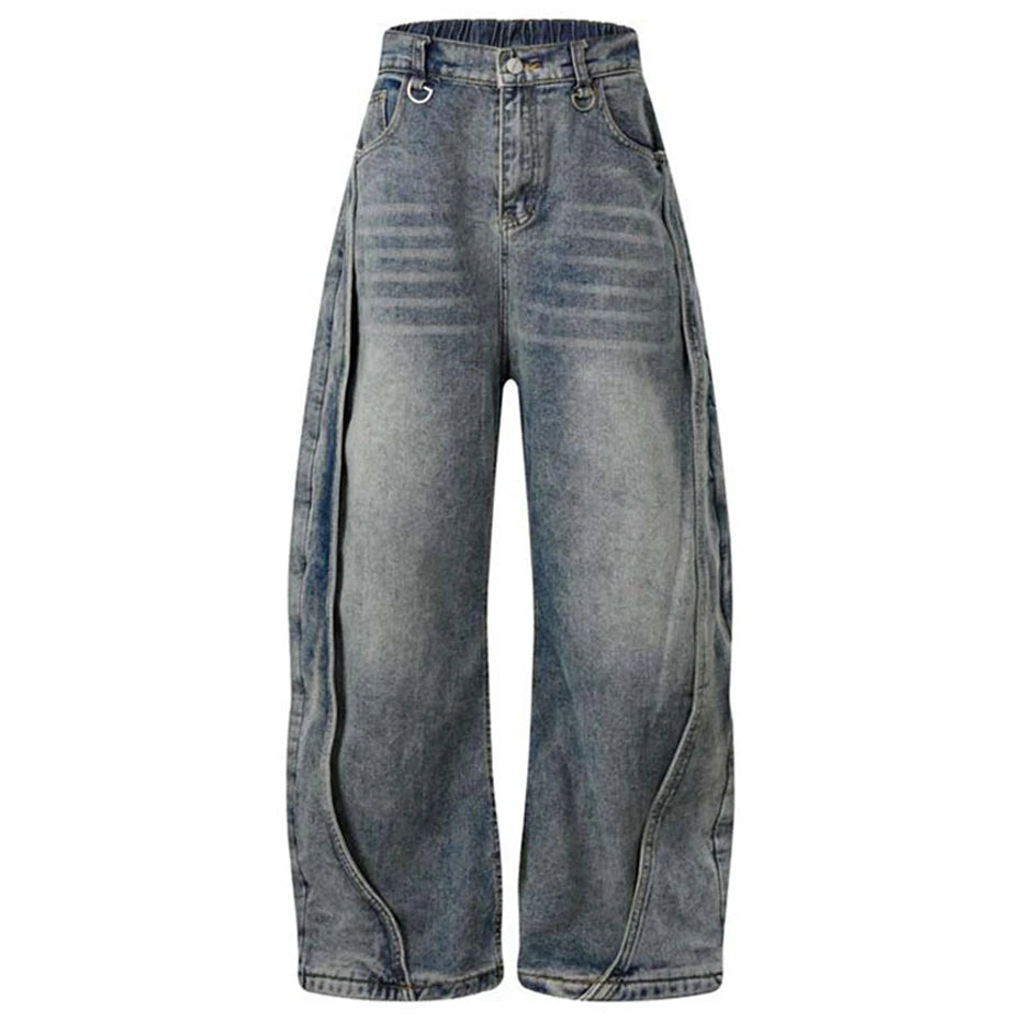 Vintage Baggy Jeans Men's Loose Wide Leg Denim Pants Streetwear Harajuku Hip Hop Jeans