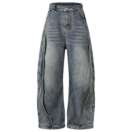 Vintage Baggy Jeans Men's Loose Wide Leg Denim Pants Streetwear Harajuku Hip Hop Jeans
