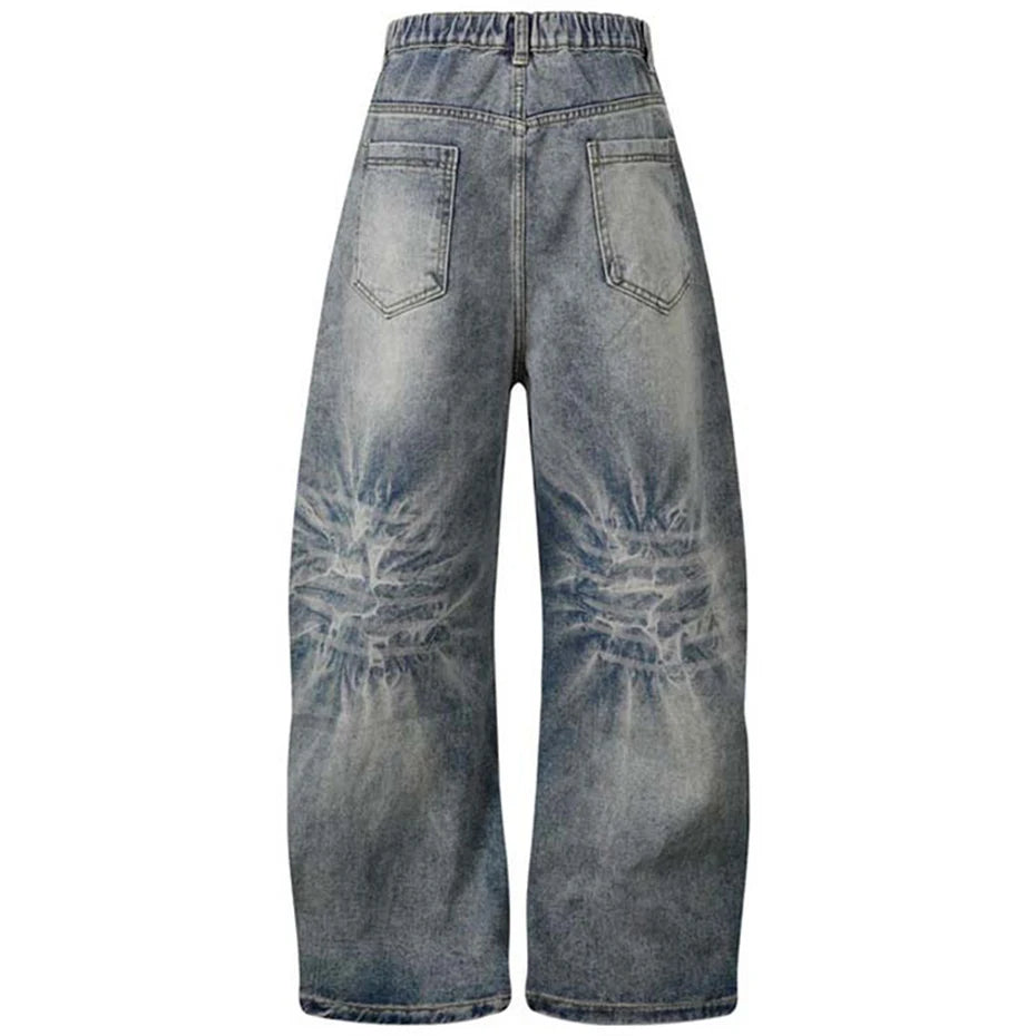 Vintage Baggy Jeans Men's Loose Wide Leg Denim Pants Streetwear Harajuku Hip Hop Jeans