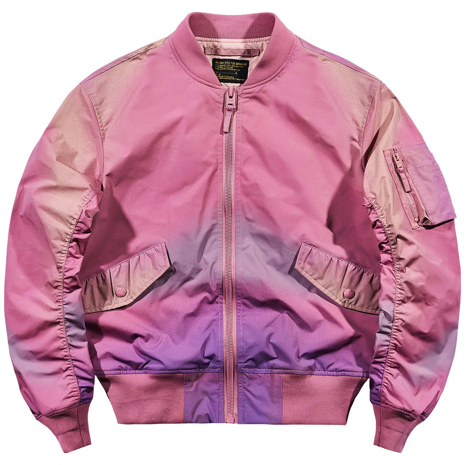 Harajuku Hip Hop Bomber Jacket Pink Plus Size Streetwear Techwear Jackets Couple Fashion Baseball Varsity Jacket and Coat