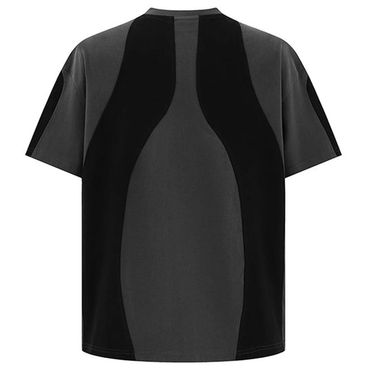 Men Patchwork Vintage T Shirts Streetwear Harajuku Hip Hop Oversized Tee Tops Summer Casual Loose Tee Tops