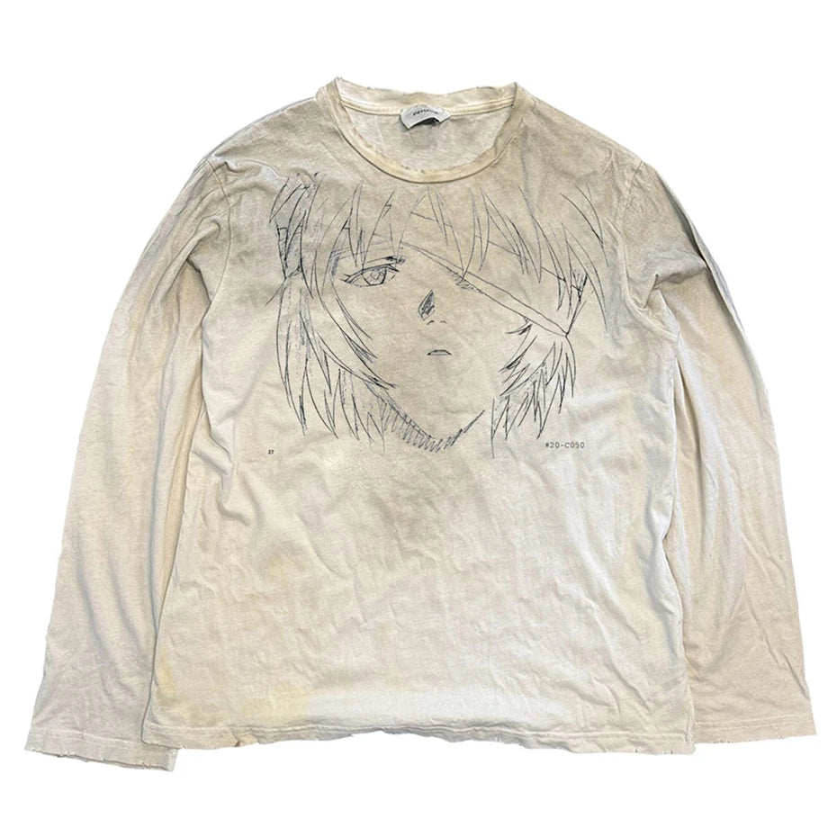 Anime Graphic Vintage T Shirts Y2K Harajuku Oversized Tee Tops Punk Gothic Tshirt Streetwear Hip Hop T-shirts Unisex