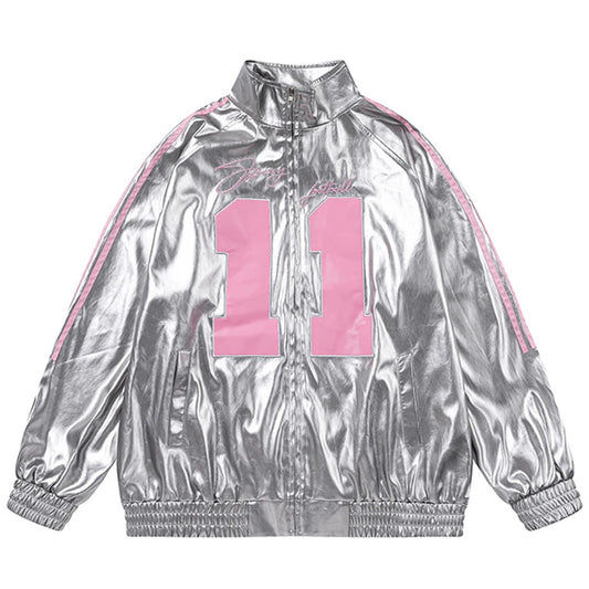 Vintage Oversized Jackets Fashion Patchwork Loose Jackets Stand Collar Coats Streetwear Harajuku Hip Hop Jackets