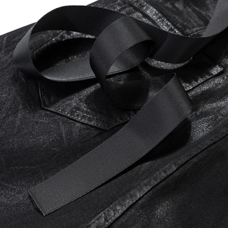 Wax Printed Flared Jeans Men Black Baggy Jeans Black Loose Flared Denim Pants RO Style Harajuku Hip Hop Jeans